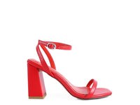 BLOCK HEEL ANKLE STRAP SANDALS