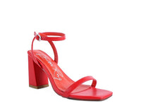 BLOCK HEEL ANKLE STRAP SANDALS