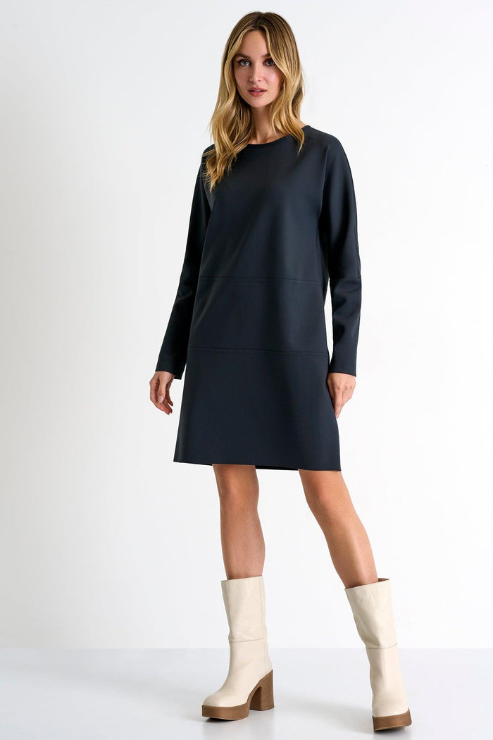 Anthracite Blue Mini Dress -  Dresses - Empress De Luxe