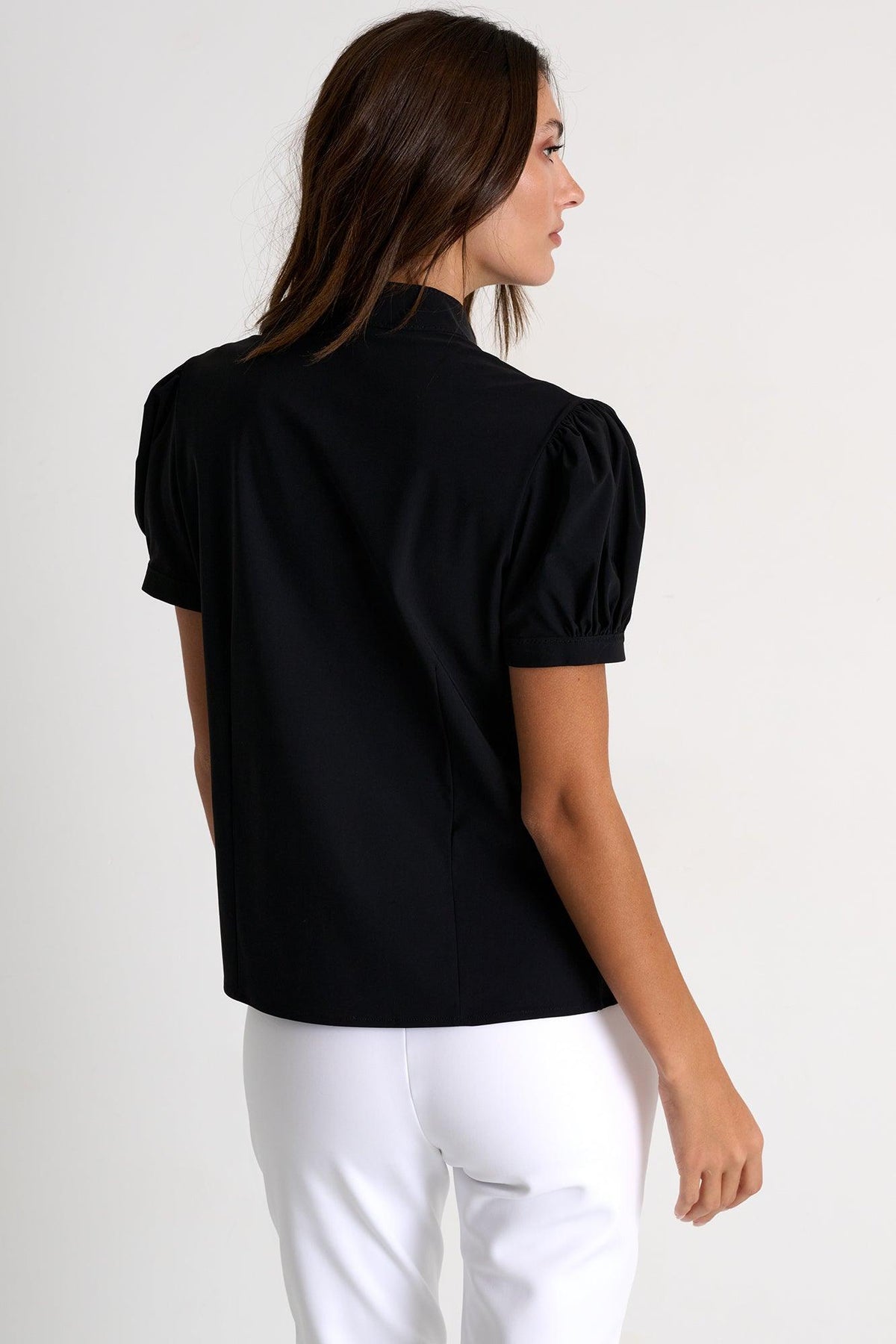 Black Casual Cotton Poplin Shirt -  Tops - Empress De Luxe
