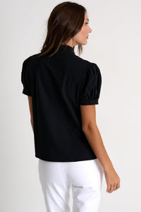 Black Casual Cotton Poplin Shirt -  Tops - Empress De Luxe
