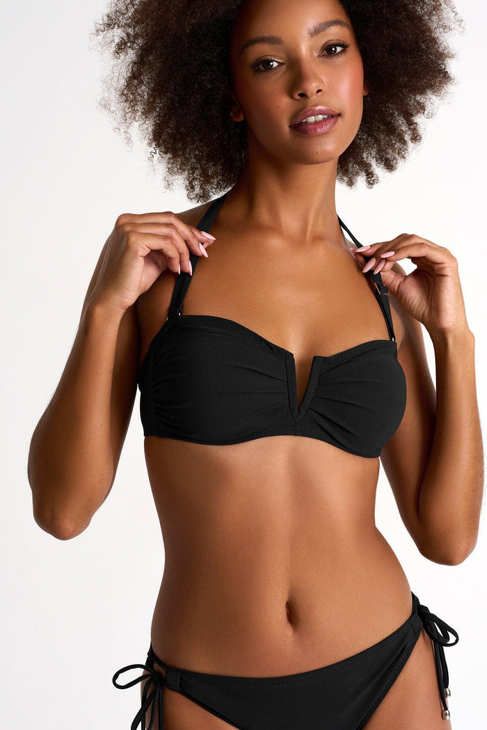 Black Classic Bandeau Bikini Top -  Swimwear - Empress De Luxe