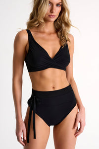 Black Classic High Waist Bikini Bottom -  Swimwear - Empress De Luxe