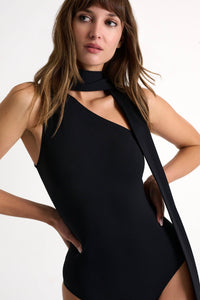 Black Elegant Asymmetrical One-Piece -  Swimwear - Empress De Luxe