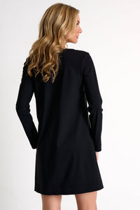Black Long-Sleeved Lycra Dress -  Dresses - Empress De Luxe
