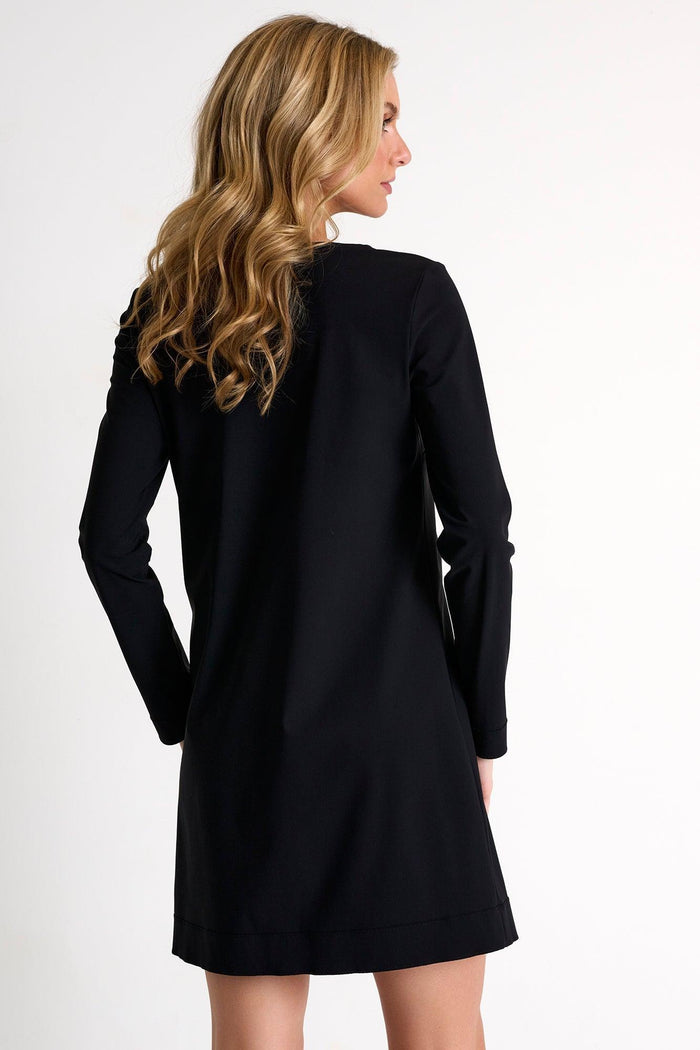 Black Long-Sleeved Lycra Dress -  Dresses - Empress De Luxe