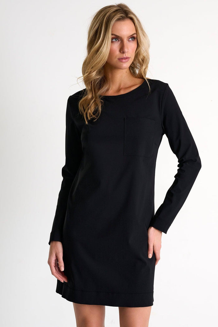 Black Long-Sleeved Lycra Dress -  Dresses - Empress De Luxe
