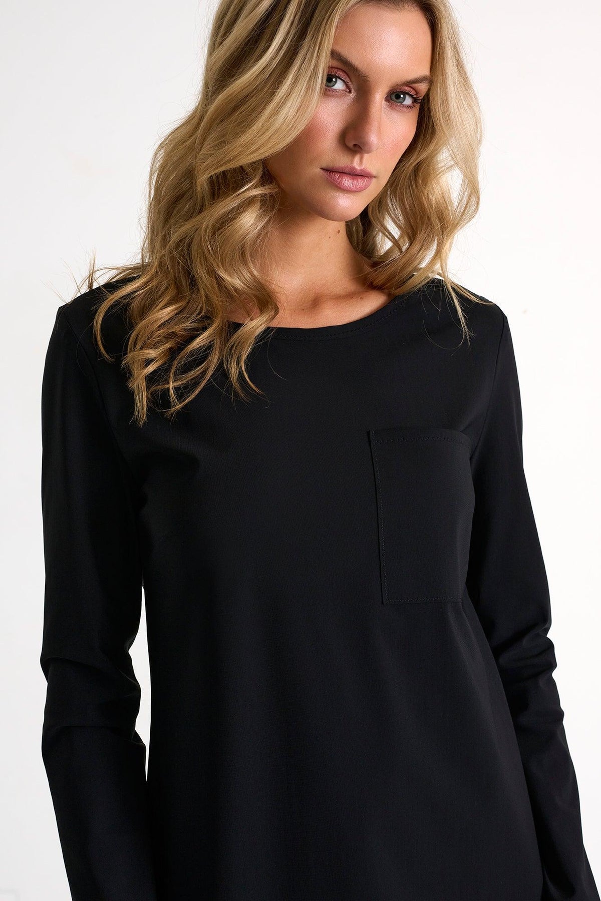 Black Long-Sleeved Lycra Dress -  Dresses - Empress De Luxe