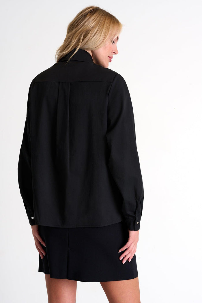 Black Poplin Shirt -  Tops - Empress De Luxe