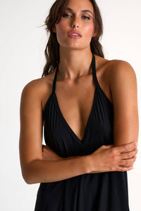 Black V-Neck Maxi Dress -  Dresses - Empress De Luxe