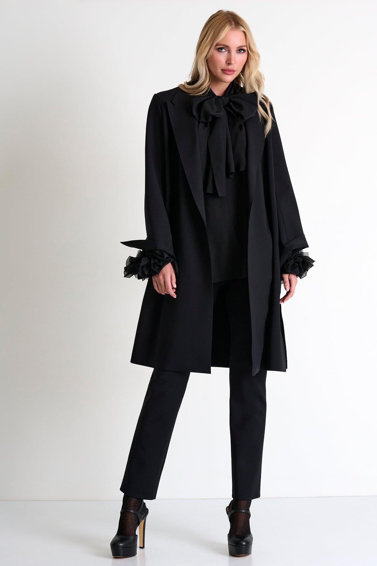 Caviar Black Contemporary Tailored Trousers -  Pants - Empress De Luxe