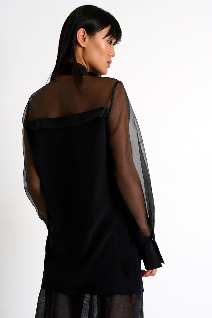 Caviar Black Silk Elegant Blouse -  Tops - Empress De Luxe