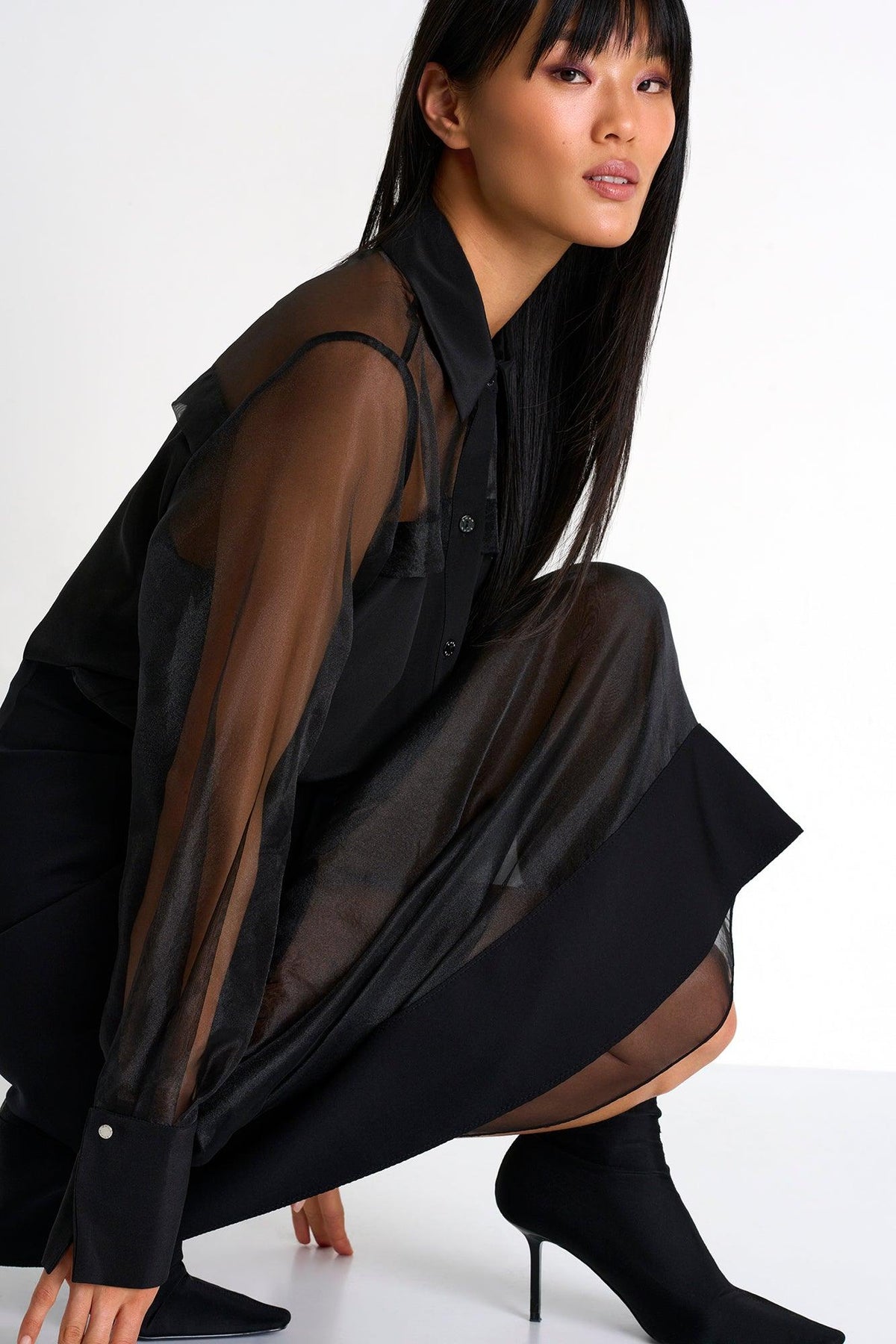 Caviar Black Silk Elegant Blouse -  Tops - Empress De Luxe