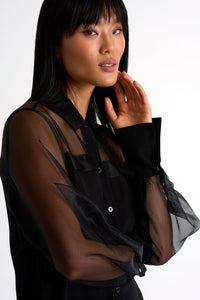 Caviar Black Silk Elegant Blouse -  Tops - Empress De Luxe