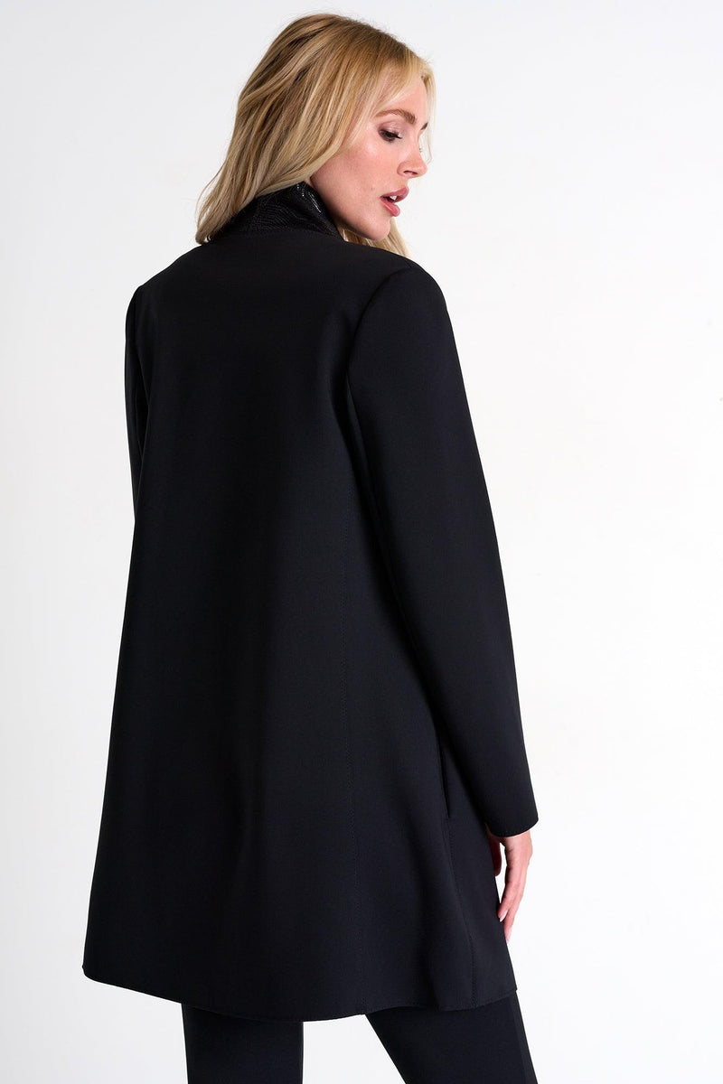 Caviar Black Sparkling Kimono Blazer -  Blazer - Empress De Luxe