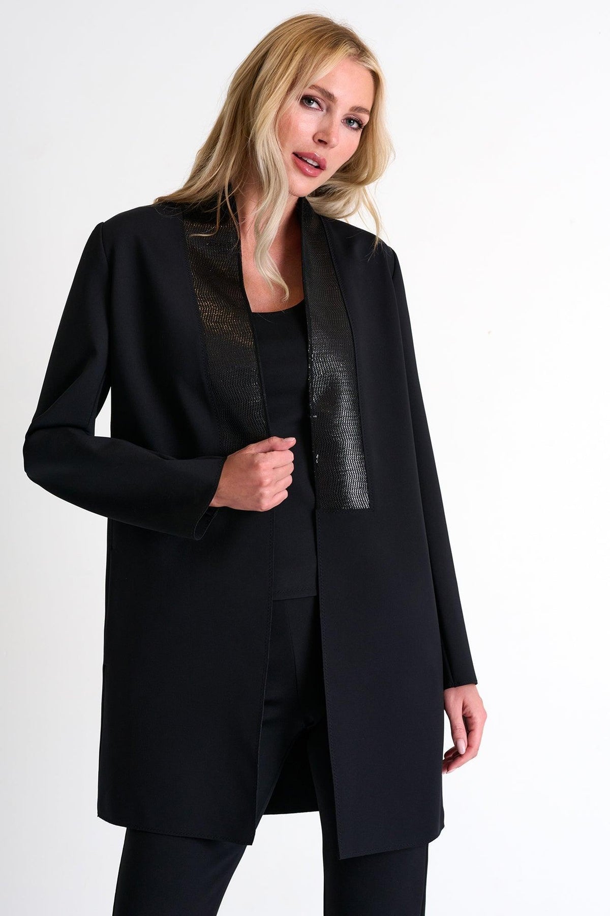 Caviar Black Sparkling Kimono Blazer -  Blazer - Empress De Luxe