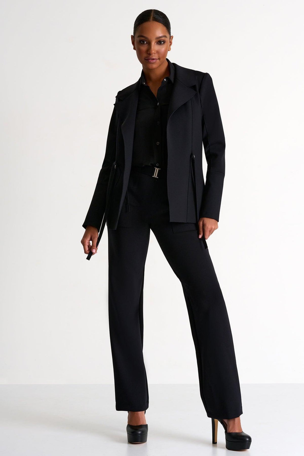 Caviar Black Structured Blazer -  Jacket - Empress De Luxe
