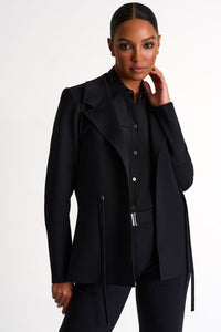 Caviar Black Structured Blazer -  Jacket - Empress De Luxe