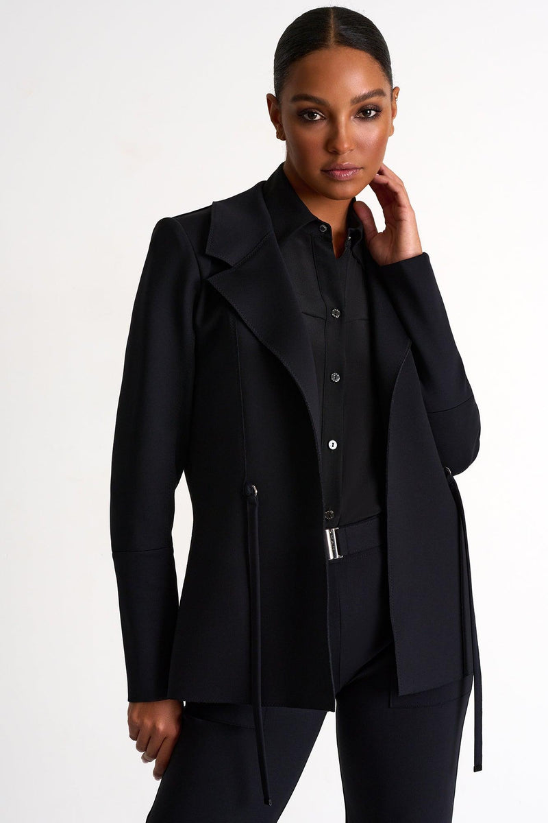 Caviar Black Structured Blazer -  Jacket - Empress De Luxe
