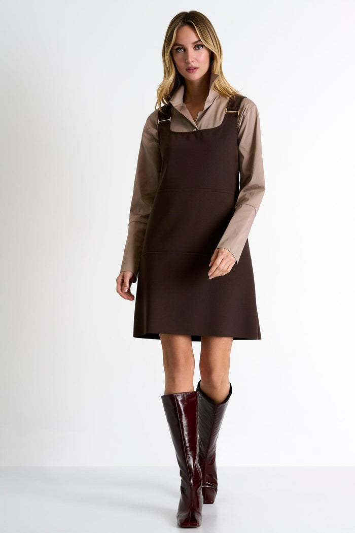 Chocolate Brown Mini Dress -  Dress - Empress De Luxe