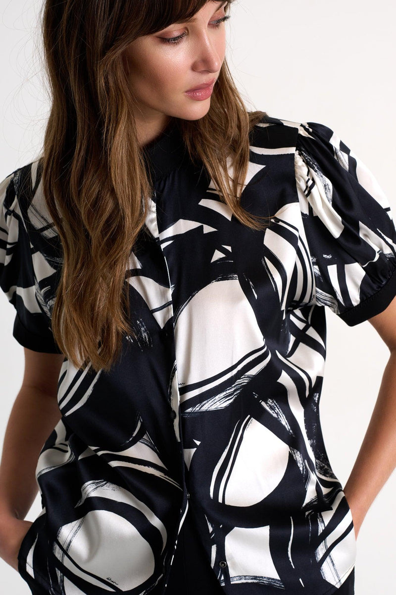 Luna Silk Blouse With Balloon Sleeves -  Tops - Empress De Luxe