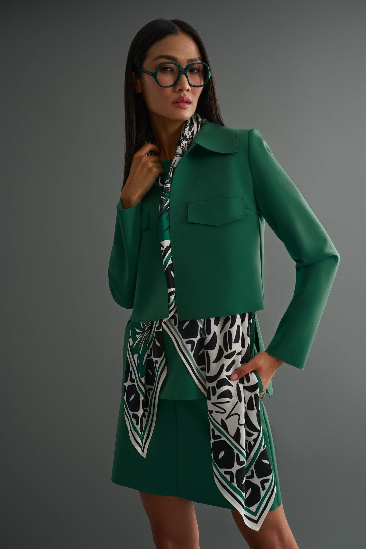Mint Green Contemporary Cropped Jacket -  Jacket - Empress De Luxe