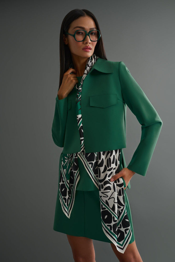 Mint Green Contemporary Cropped Jacket -  Jacket - Empress De Luxe