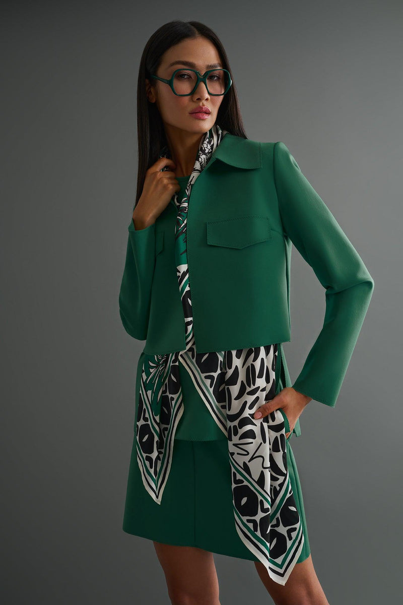 Mint Green Contemporary Cropped Jacket -  Jacket - Empress De Luxe