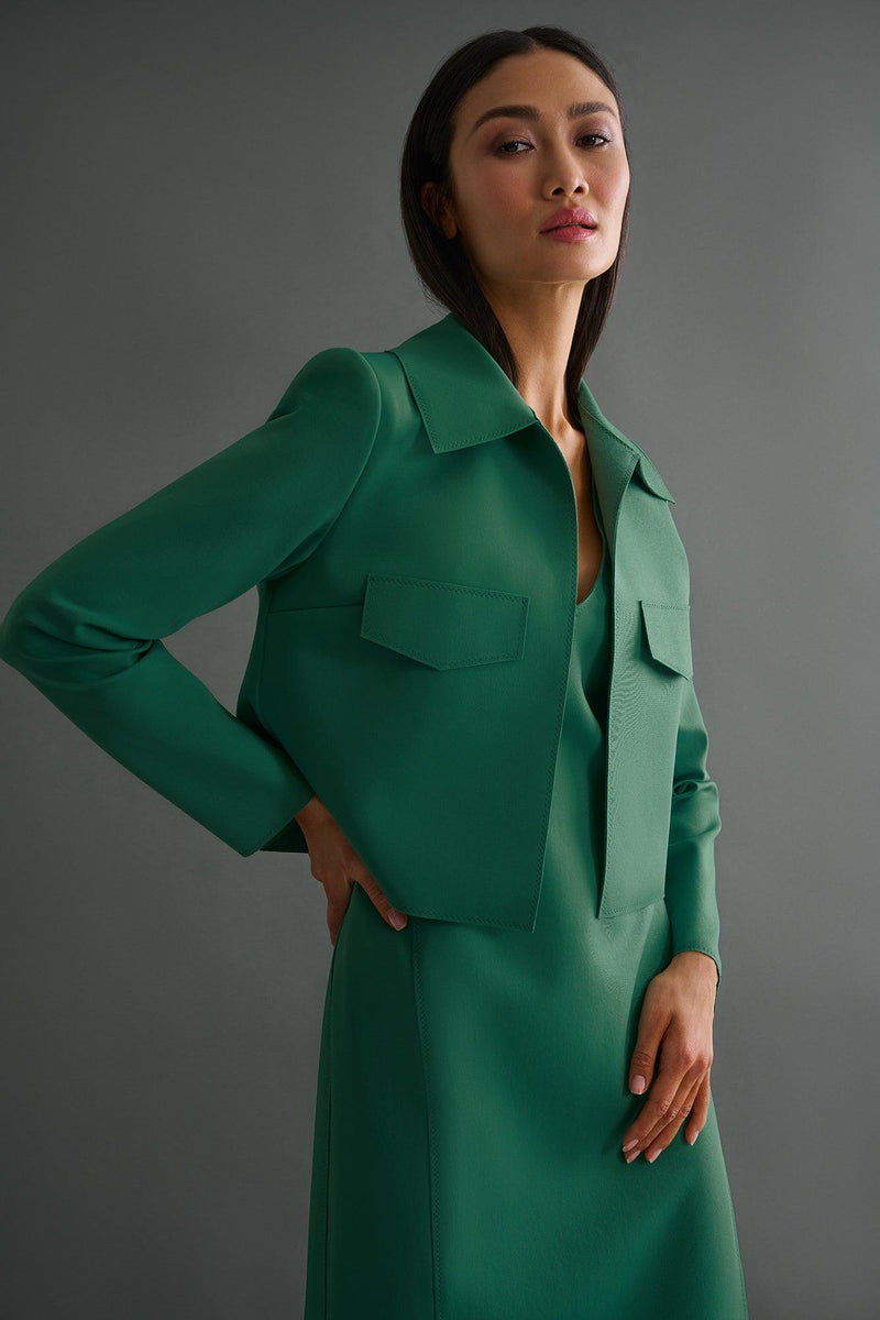 Mint Green Contemporary Cropped Jacket -  Jacket - Empress De Luxe