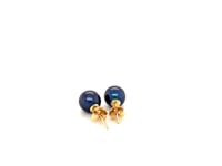 14k Yellow Gold Cultured Black Pearl Stud Earrings (6mm)