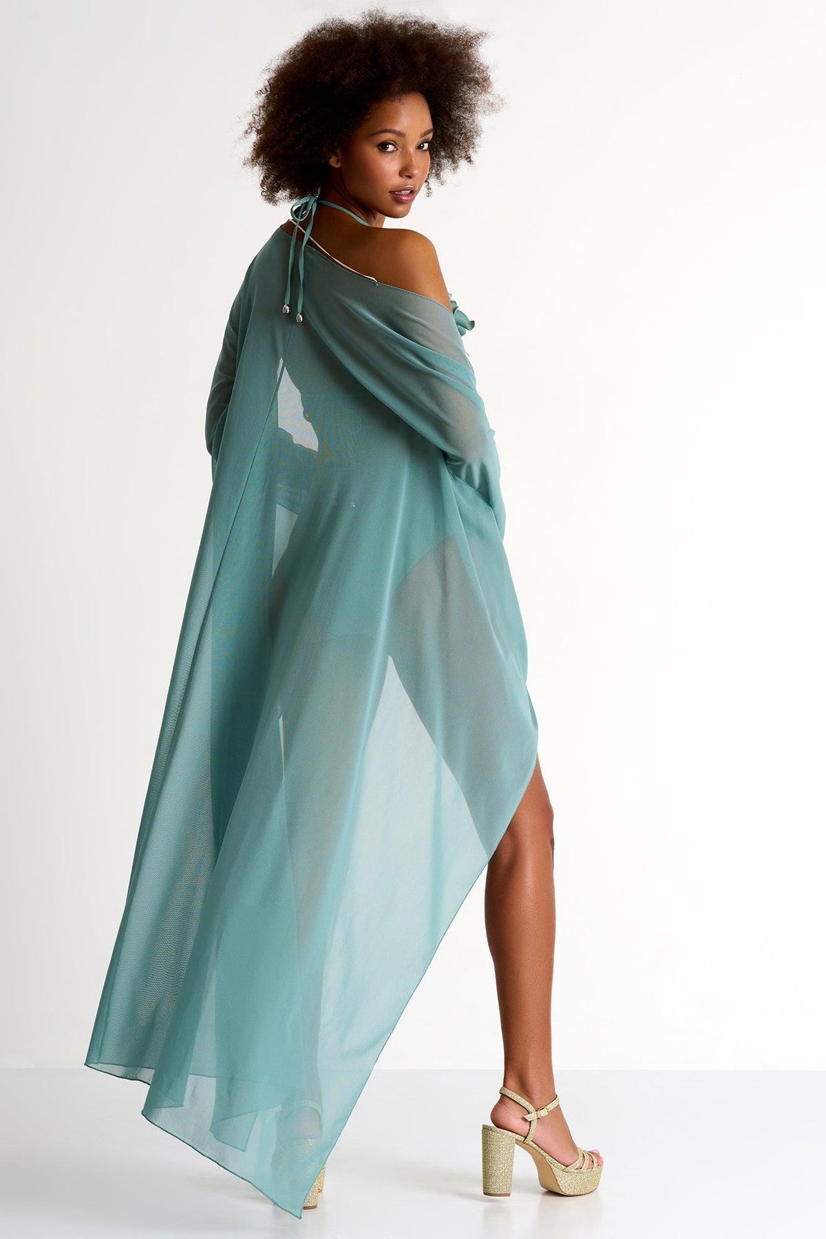 Sage Long Mesh Kimono -  Swimwear - Empress De Luxe
