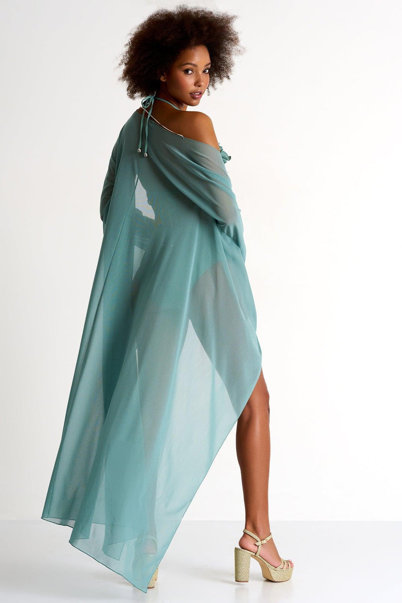 Sage Long Mesh Kimono -  Swimwear - Empress De Luxe