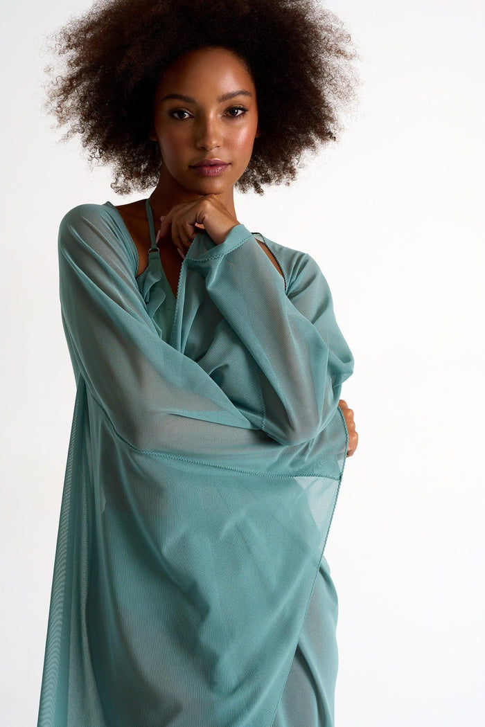 Sage Long Mesh Kimono -  Swimwear - Empress De Luxe