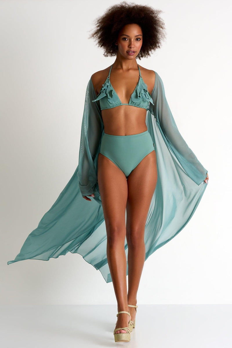 Sage Long Mesh Kimono -  Swimwear - Empress De Luxe