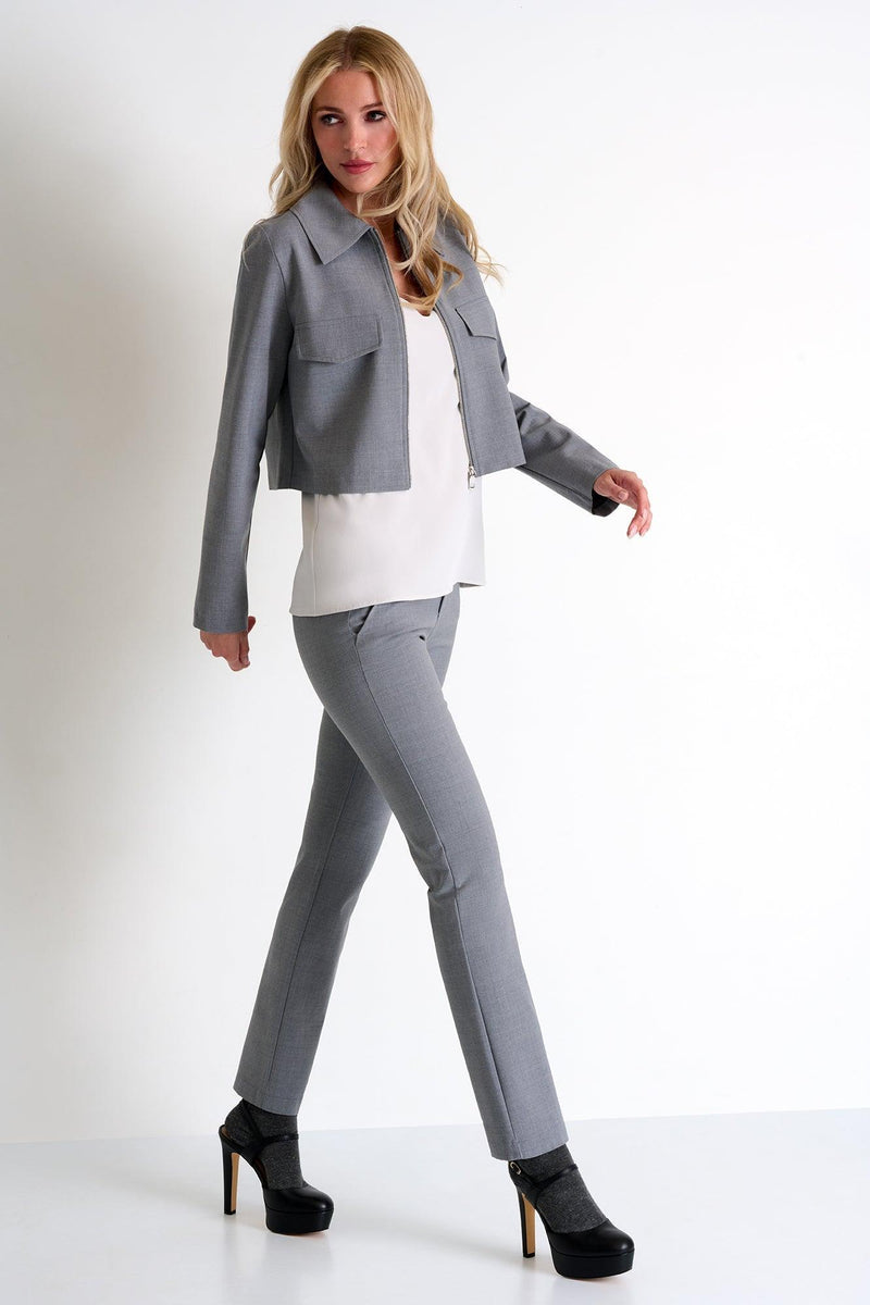 Silver Gray Contemporary Pants -  Pants - Empress De Luxe