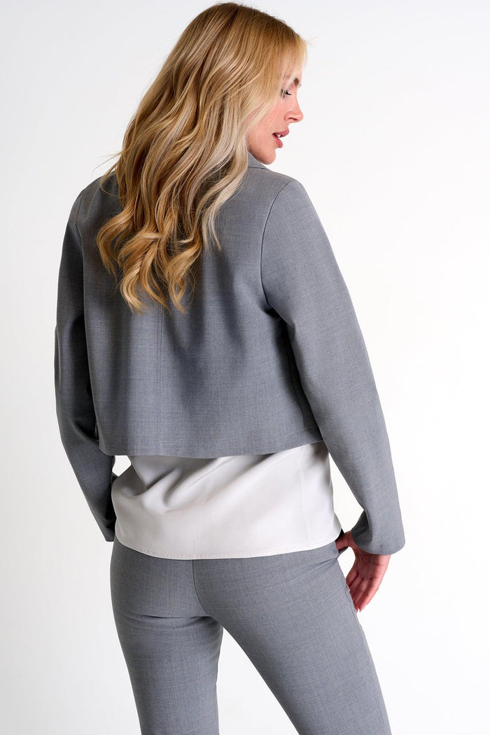 Silver Gray Contemporary Short Jacket -  Jacket - Empress De Luxe