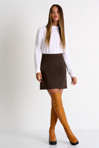 White Long Sleeve Mock Neck Shirt -  Tops - Empress De Luxe